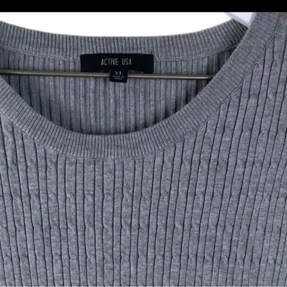 ACTIVE USA NWT WOMENS GRAY TOP SHIRT SWEATER WINTER CASUAL DRESSY FALL SIZE XL - Picture 2 of 5
